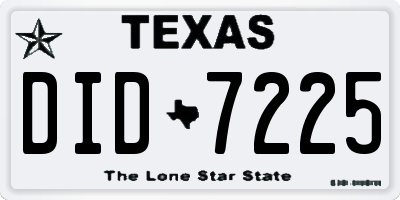 TX license plate DID7225