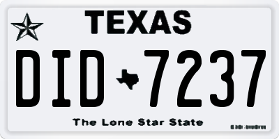 TX license plate DID7237