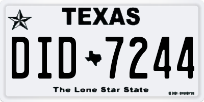 TX license plate DID7244