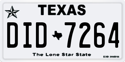 TX license plate DID7264