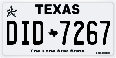 TX license plate DID7267
