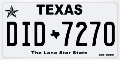 TX license plate DID7270