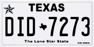 TX license plate DID7273