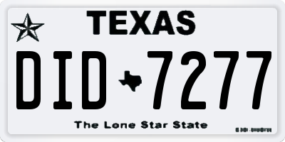 TX license plate DID7277