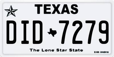 TX license plate DID7279