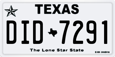 TX license plate DID7291