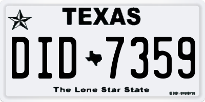 TX license plate DID7359
