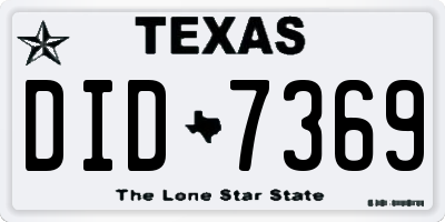 TX license plate DID7369