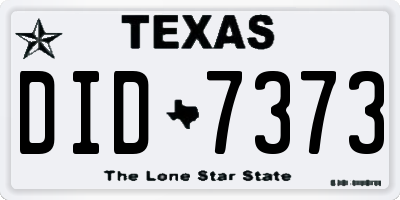 TX license plate DID7373