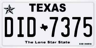 TX license plate DID7375
