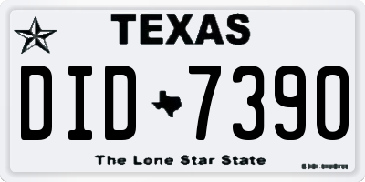TX license plate DID7390