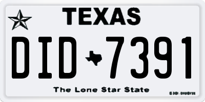 TX license plate DID7391