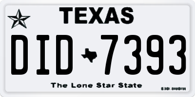 TX license plate DID7393