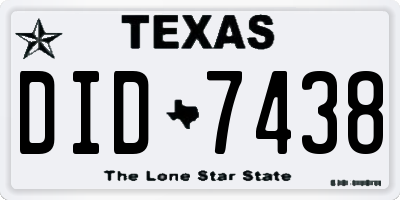 TX license plate DID7438
