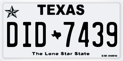TX license plate DID7439