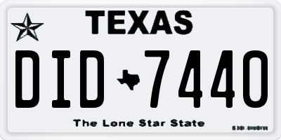 TX license plate DID7440