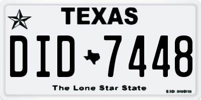 TX license plate DID7448