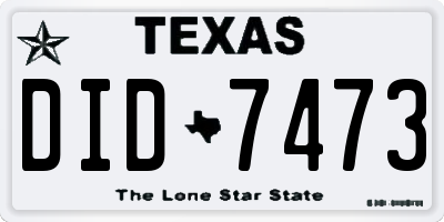 TX license plate DID7473
