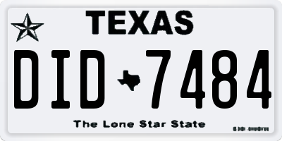 TX license plate DID7484