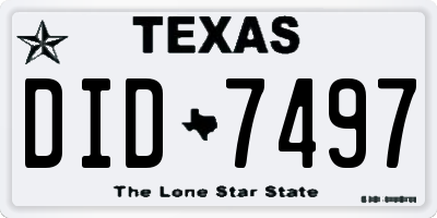 TX license plate DID7497
