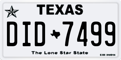 TX license plate DID7499