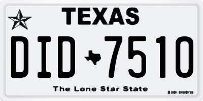 TX license plate DID7510