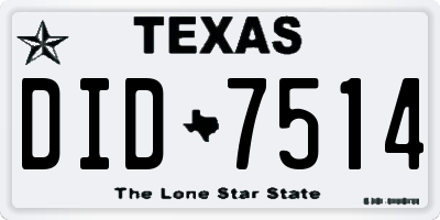 TX license plate DID7514