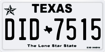 TX license plate DID7515