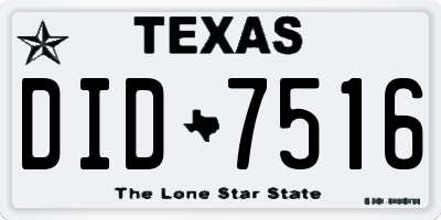 TX license plate DID7516