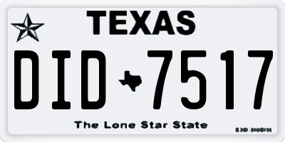 TX license plate DID7517