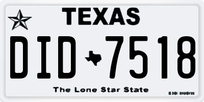 TX license plate DID7518