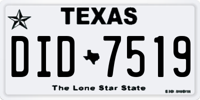 TX license plate DID7519