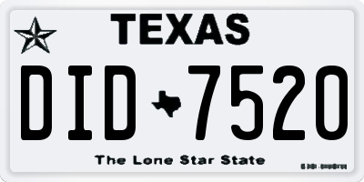 TX license plate DID7520