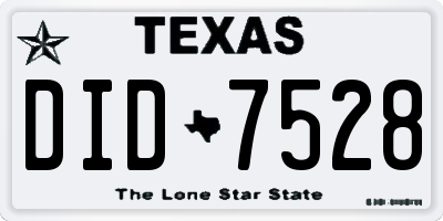 TX license plate DID7528