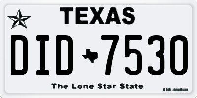 TX license plate DID7530