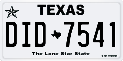 TX license plate DID7541