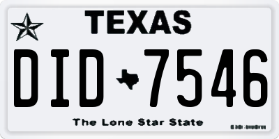 TX license plate DID7546