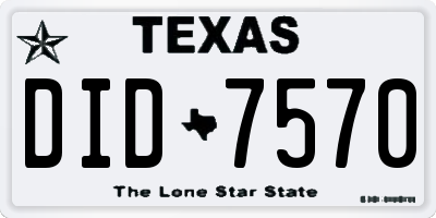 TX license plate DID7570