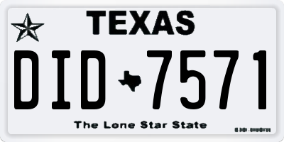 TX license plate DID7571