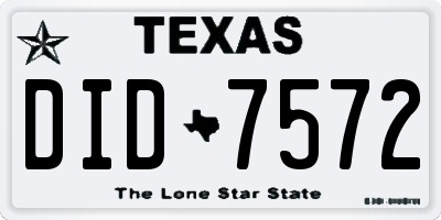 TX license plate DID7572