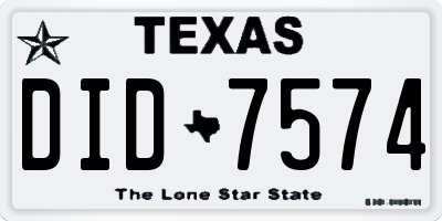 TX license plate DID7574