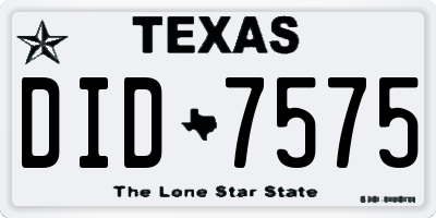 TX license plate DID7575