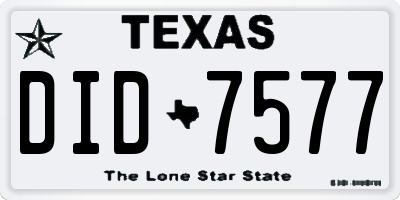 TX license plate DID7577