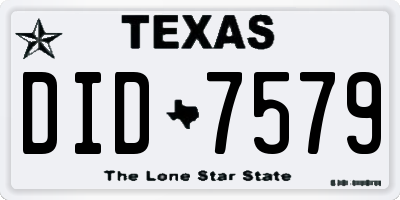 TX license plate DID7579