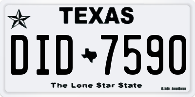 TX license plate DID7590
