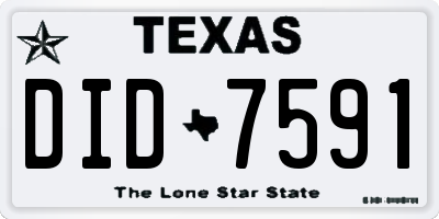 TX license plate DID7591