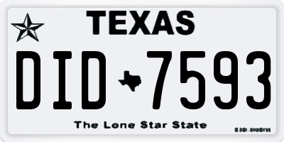 TX license plate DID7593