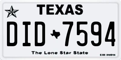 TX license plate DID7594