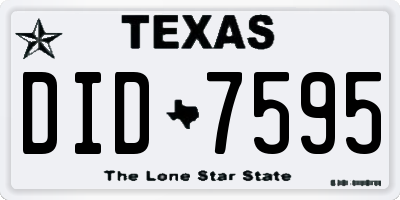 TX license plate DID7595