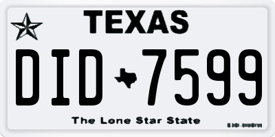 TX license plate DID7599